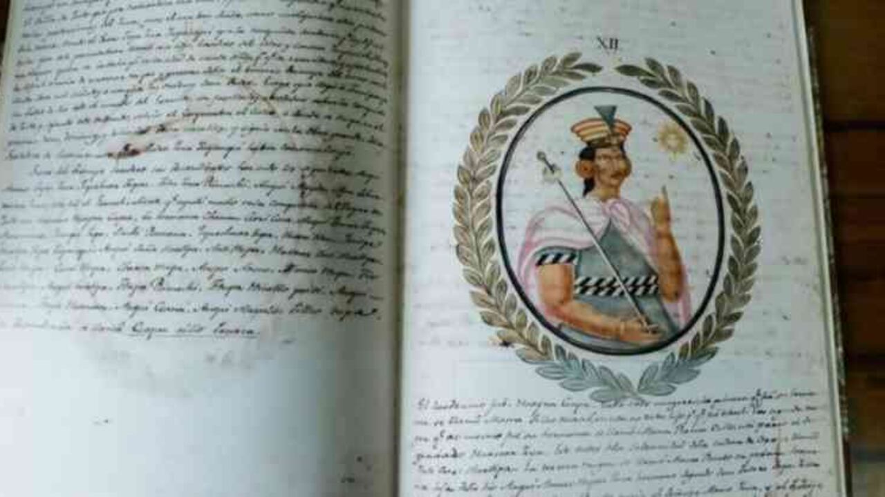 El manuscrito de Sahuaraura es considerado una parte fundamental de la historiografía y la cultura peruana. Foto: BIBLIOTECA NACIONAL DE PERÚ.