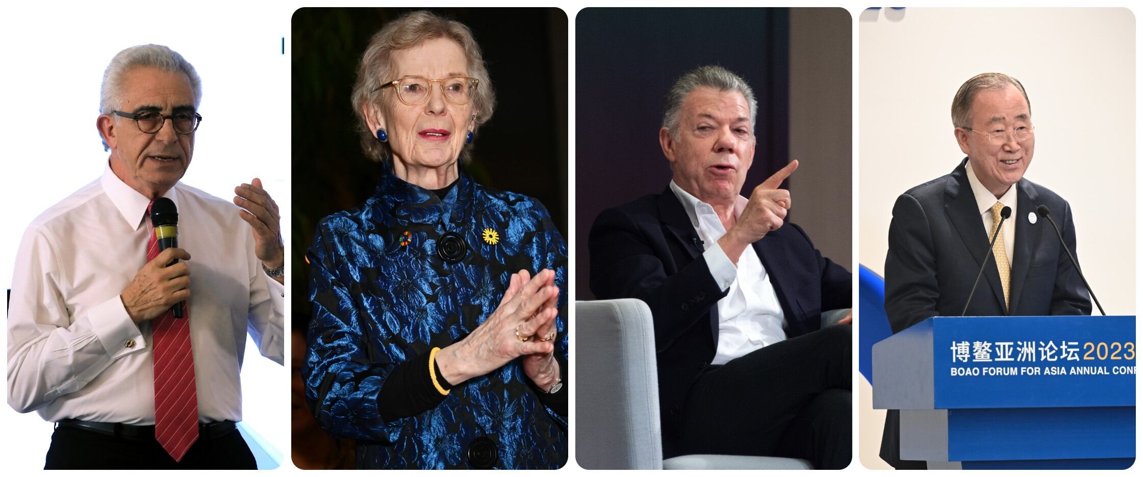 Ban Ki-moon, Juan Manuel Santos, Ernesto Zedillo y Mary Robinson