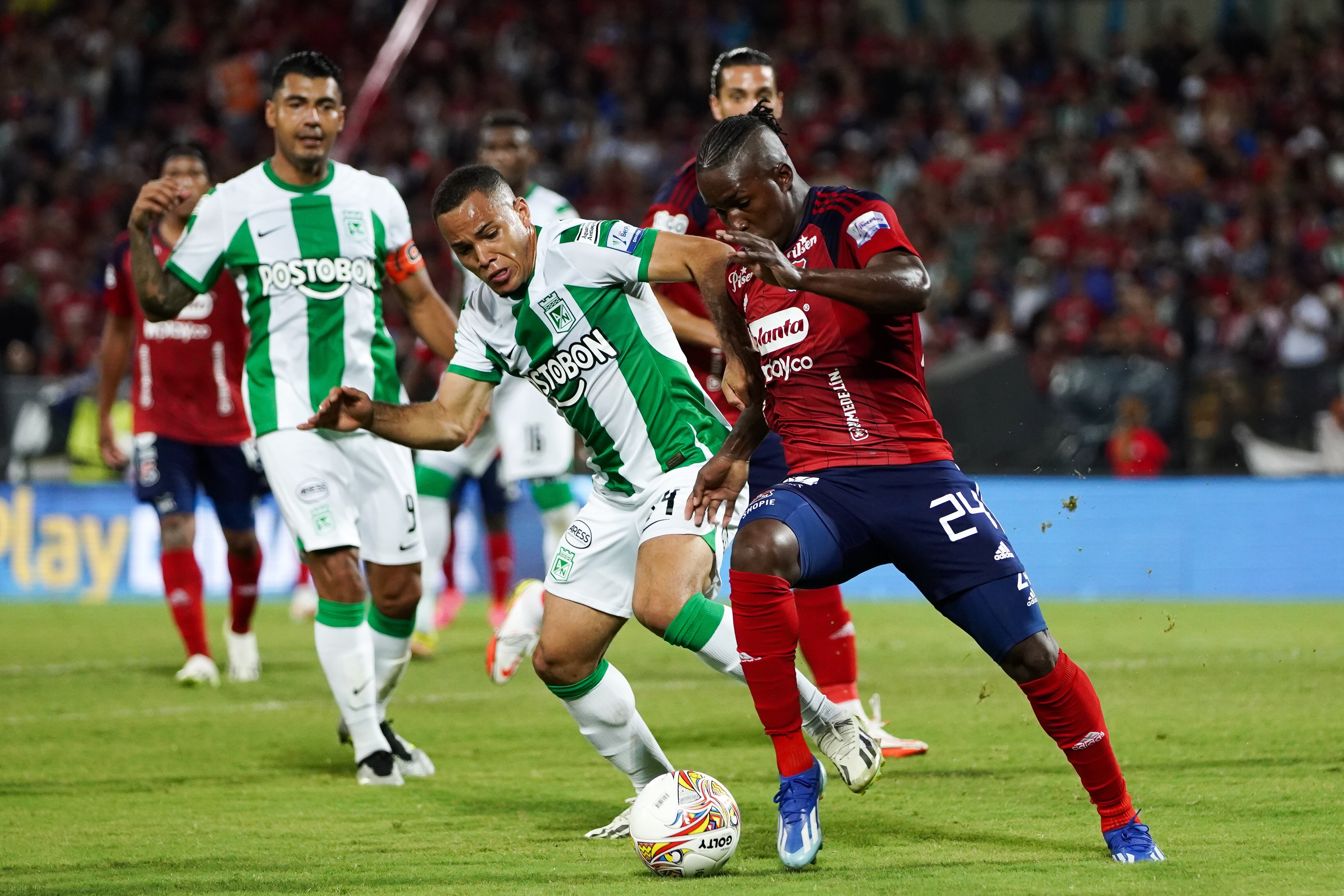 Imagen del partido entre Independiente Medellín y Atlético Nacional por la fecha 2 del cuadrangular semifinal del Grupo B.