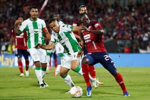Imagen del partido entre Independiente Medellín y Atlético Nacional por la fecha 2 del cuadrangular semifinal del Grupo B.