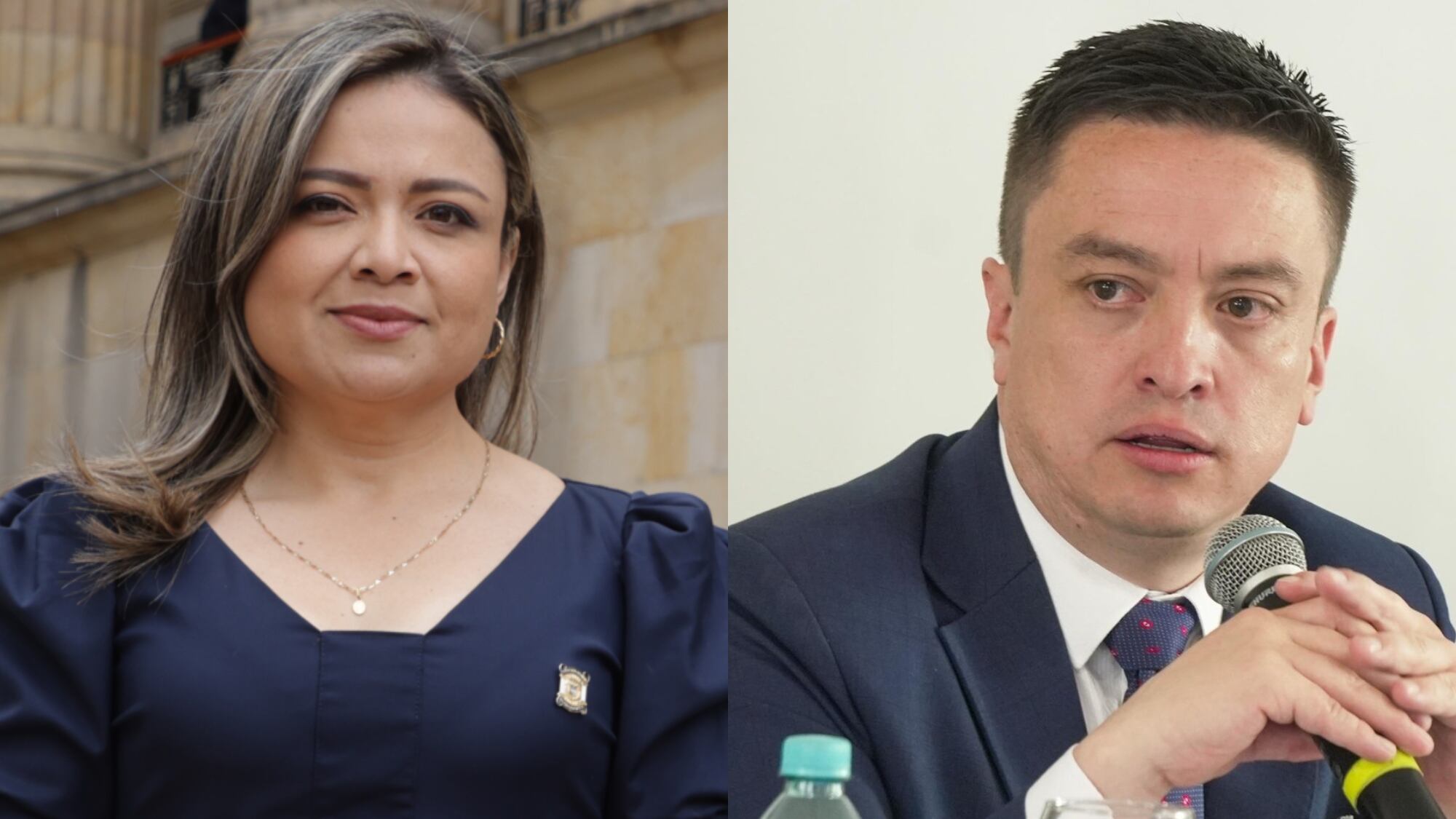 Lina Garrido y Gustavo García, exministro del Interior encargado.