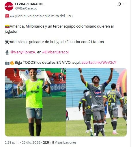 Pantallazo X: @VBarCaracol