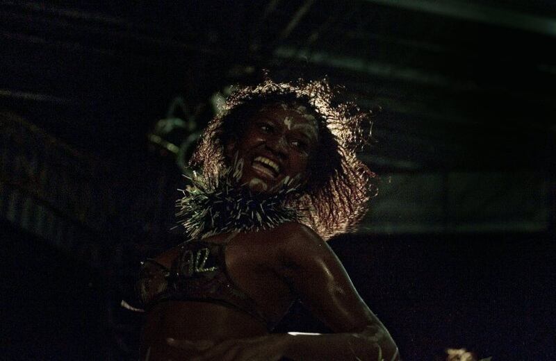 “una negra grande, de huesos sólidos, caderas de yegua y tetas de melones vivos, y una cabeza redonda, perfecta, acorazada por un duro capacete de pelos de alambre, que parecía el almófar de un guerrero medieval. Se llamaba Nigromanta”- (“Cien Años de Soledad”)- Bailarina durante una presentación en el festival del Mapale en Buenavista, Domingo, Nov. 1 ,2009.