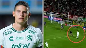 La asistencia de James Rodríguez en el León vs. Querétaro.