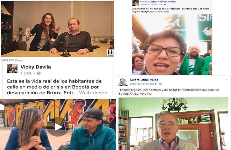 El nuevo cuadrilátero: La red social concentra cada vez más figuras de opinión. Desde políticos como Álvaro Uribe y Claudia López, pasando por la periodista Vicky Dávila, hasta el humorista Daniel Samper Ospina o La pulla fijan la agenda con videos, muchos de ellos exclusivos para Facebook.