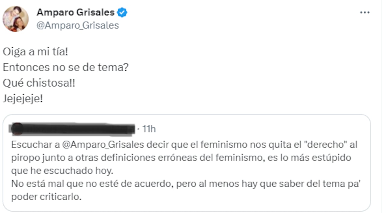 La respuesta de Amparo Grisales a internauta que la criticó