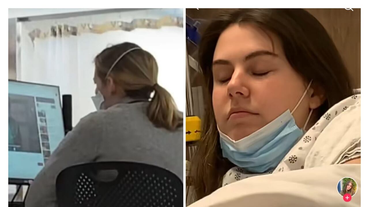 La joven usuaria de TikTok mostró cómo la profesional de salud estaba buscando en YouTube el procedimiento de intervención que le iba a realizar después.