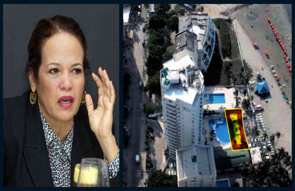 El Concejo autorizó a la Alcaldía, entonces a cargo de Judith Pinedo, para vender cientos de baldíos que el Estado le había entregado tras una actualización. Entre estos, se registró uno de 240 metros (marcado en la foto) que ocupa el Hotel Dann desde hace 45 años, que la alcaldía le vendió a precio comercial. La Fiscalía local cree que la venta fue ilegal y que hubo peculado.