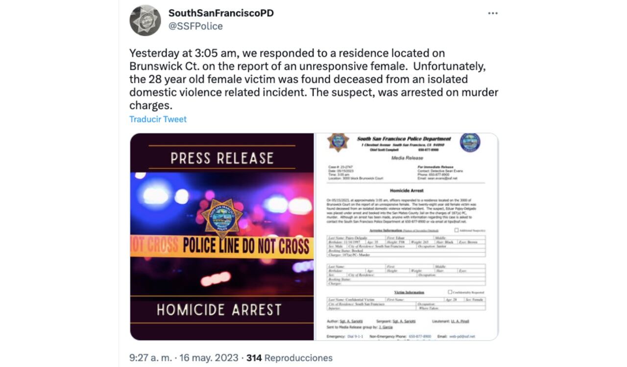 Las autoridades de San Francisco confirmaron la muerte de la madre colombiana