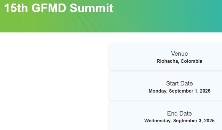Captura en pantalla del portal www.gfmd.org/15th-gfmd-summit