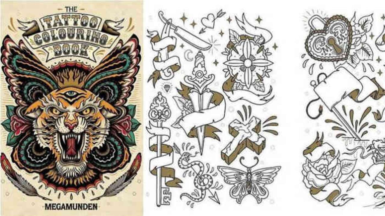 Tattoo Coloring Book, Megamunden.