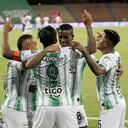 MEDELLIN - COLOMBIA, 10-10-2020: Jefferson Duque del Nacional celebra despu�s de anotar el segundo gol de su equipo partido por la fecha 13 de la Liga BetPlay DIMAYOR I 2020 entre Atl�tico Nacional y Atl�tico Junior jugado en el estadio Atanasio Girardot de la ciudad de Medell�n. / Jefferson Duque of Nacional celebrates after scoring the second goal of his team during match for the date 13 as part of BetPlay DIMAYOR League I 2020 between Atletico Nacional y Atletico Junior played at Atanasio Girardot stadium in Medell�n city. Photo: VizzorImage / Juan Augusto Cardona / Cont