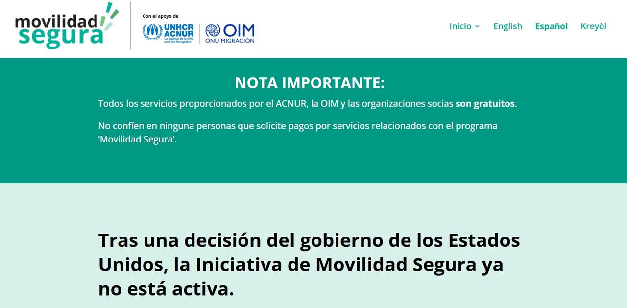 El programa de Movilidad Segura que permitía el reasentamiento de los migrantes venezolanos quedó inactivo.