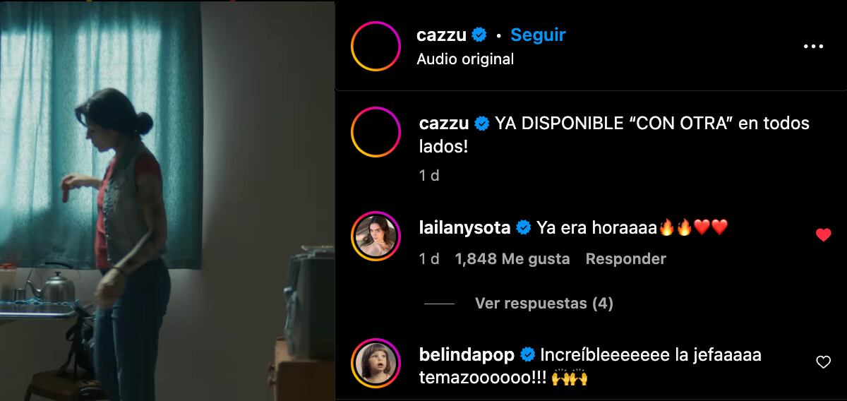 Belinda reaccionó a la nueva canción de Cazzu