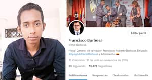 Edwin Victoria asegura que la cuenta dice claramente que es de apoyo al fiscal Francisco Barbosa y que no pretende engañar a nadie.