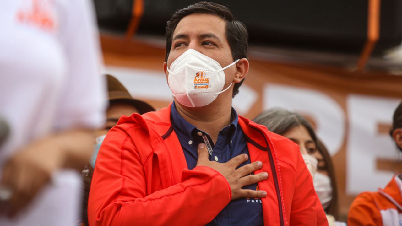 Candidato presidencial de Unión por la Esperanza Andrés Arauz durante su Campaña Presidencial, en Quito, Ecuador, el 4 de febrero de 2021.