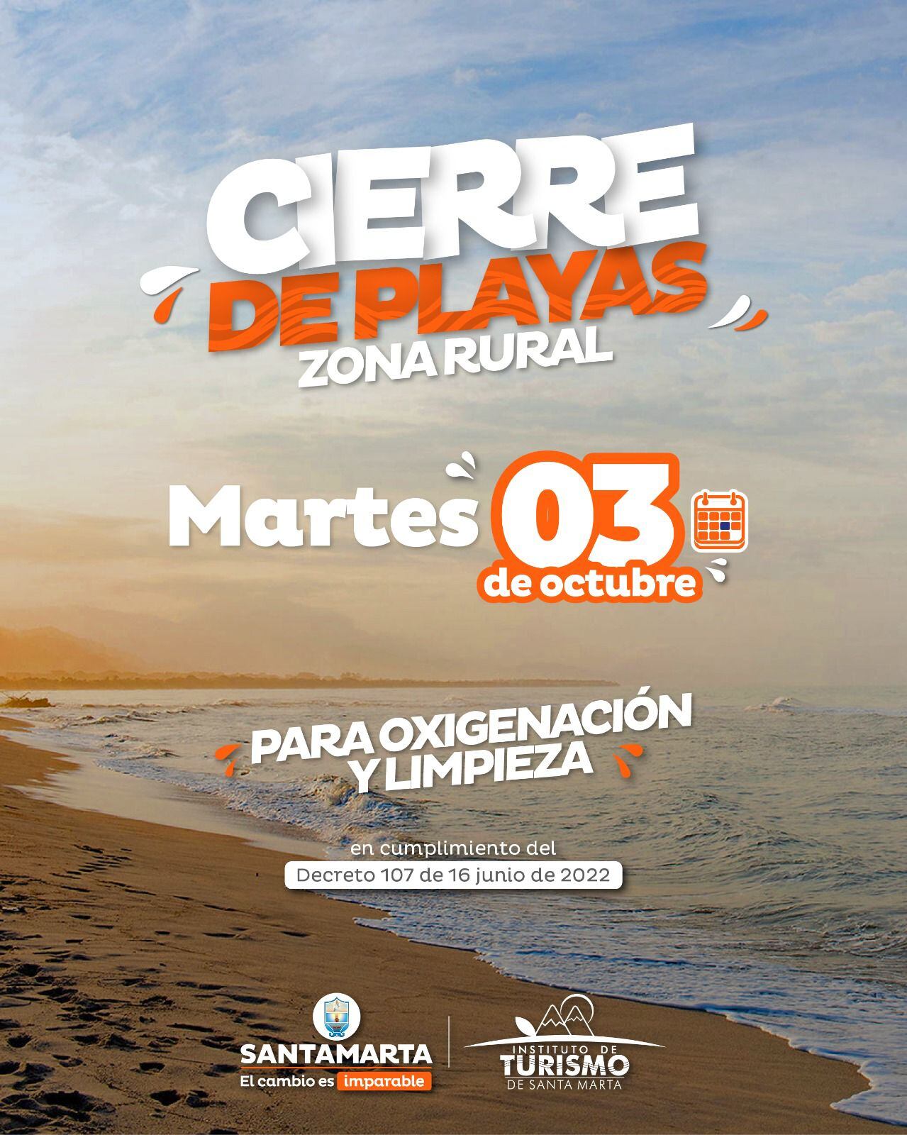 Cierre de playas en Santa Marta