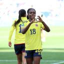 Linda Caicedo celebrando su gol ante Corea del Sur