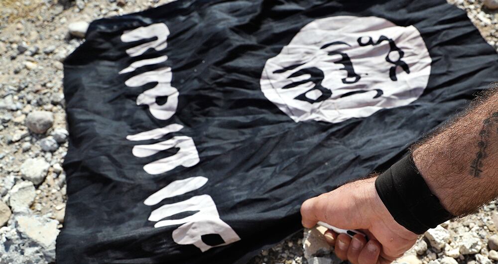 Bandera del grupo yihadista Estado Islámico (Isis) 