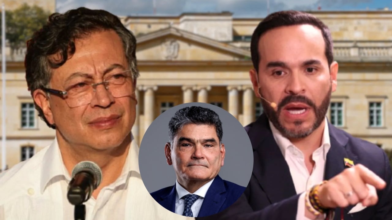 El presidente Gustavo Petro, el presidente electo Abelardo De La Espriella, y el procurador General de la Nación, Gregorio Eljach.