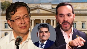 El presidente Gustavo Petro, el presidente electo Abelardo De La Espriella, y el procurador General de la Nación, Gregorio Eljach.