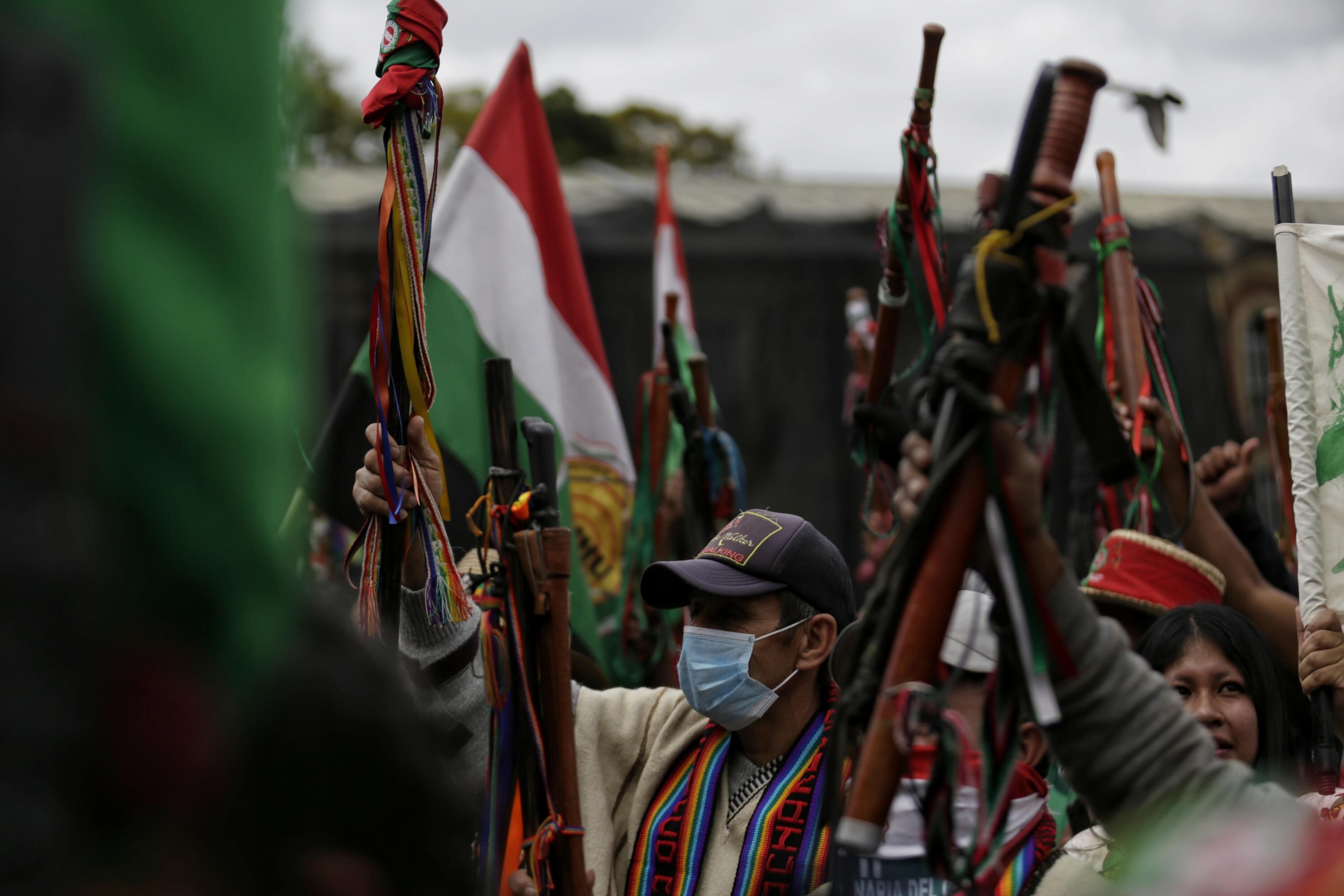 Minga indígena en Bogotá.