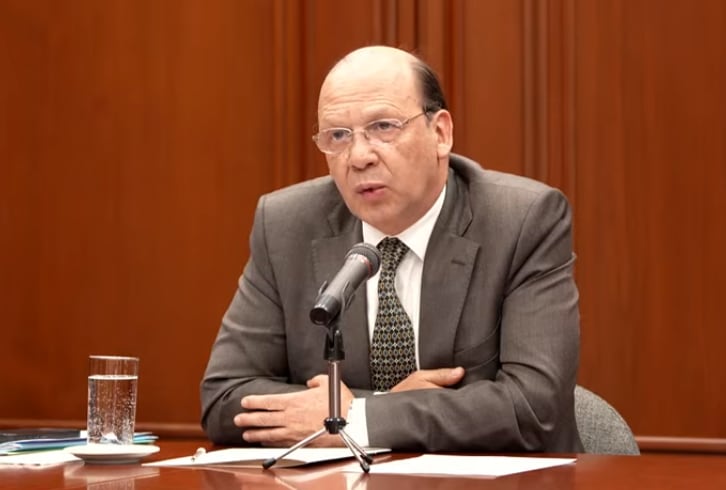 Germán Ávila, ministro de Hacienda, durante la rueda de prensa sobre los resultados de la junta directiva del Banco de la República.