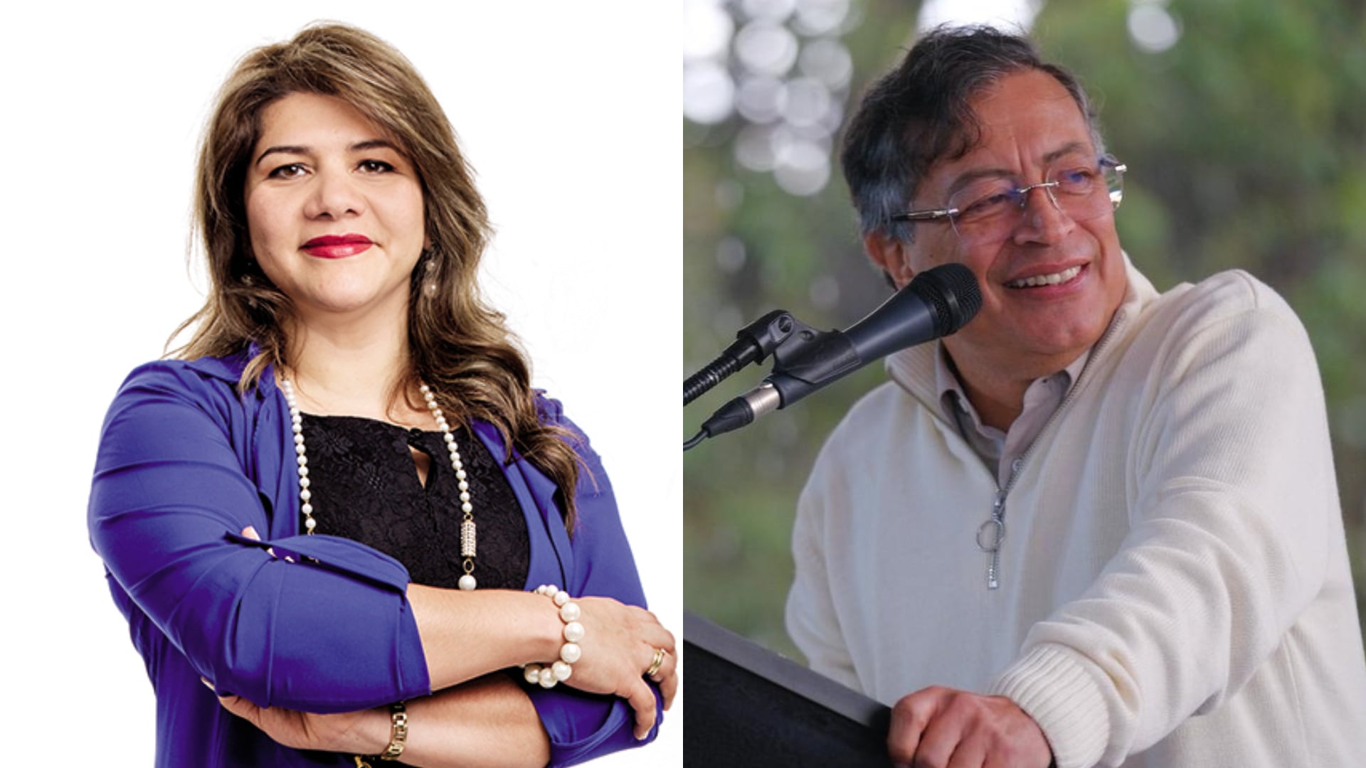 Lorena Ríos y Gustavo Petro.