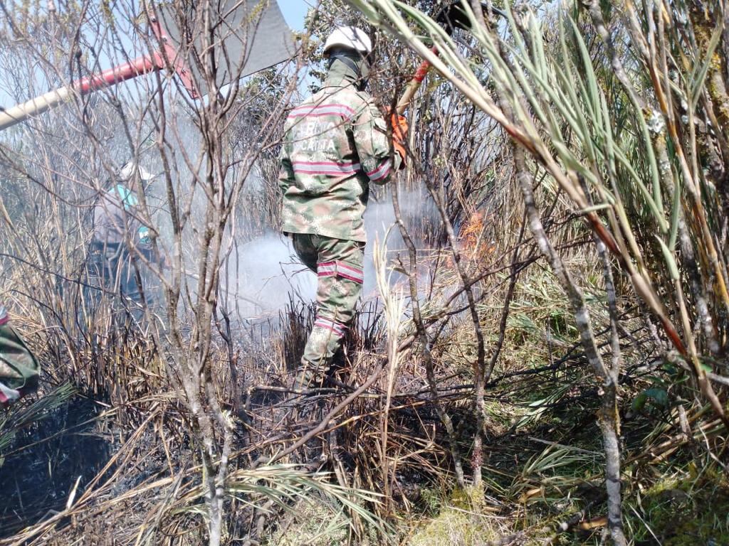 Incendio forestal en Boyacá