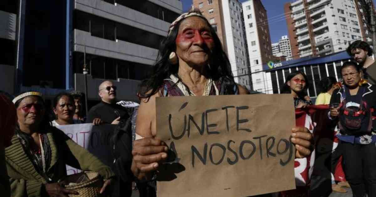 Protesta de los Waoranis  Foto: D. Ochoa