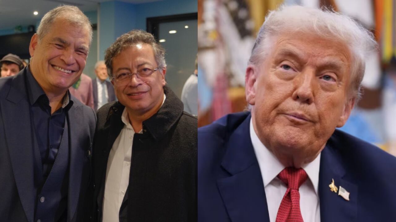 De izquierda a derecha: Rafael Correa, Gustavo Petro y Donald Trump.