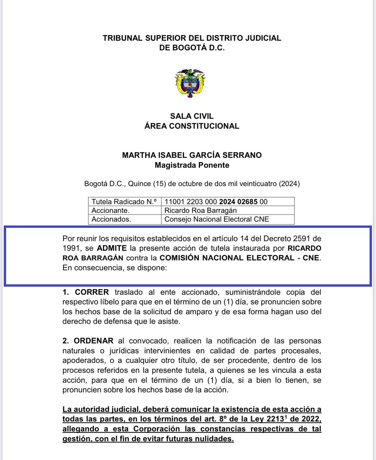 Tribunal admitió tutela que presentó presidente de Ecopetrol, Ricardo Roa.