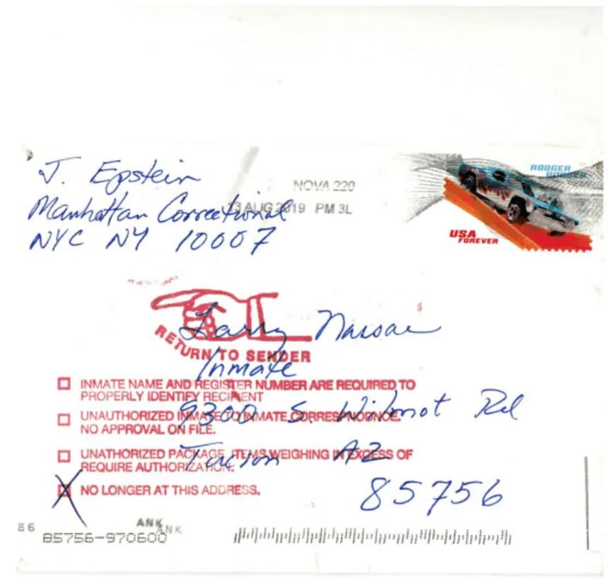 Antes de morir, Epstein envió siniestra carta al depredador sexual Larry Nassar; presidente Trump es salpicado, “comparte nuestro amor por las chicas”