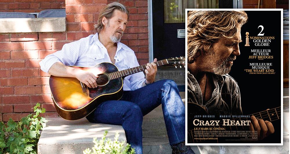 Con el papel de Otis ‘Bad’ Blake en Crazy Heart ganó el Óscar a mejor actor. El rol mezcló sus dos mayores pasiones, la actuación y la música.