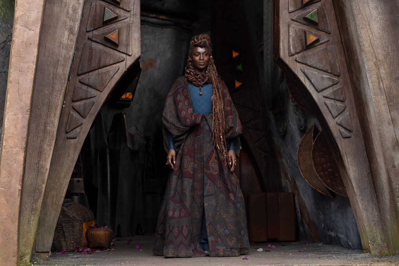 Mother Aniseya (Jodie Turner-Smith) in Lucasfilm's THE ACOLYTE, exclusively on Disney+. ©2024 Lucasfilm Ltd. & TM. All Rights Reserved.