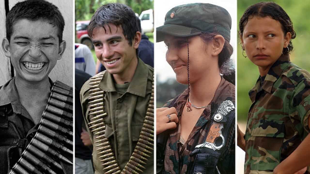 Estas son fotos de archivo de niños reclutados por los grupos armados.