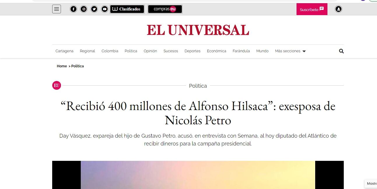 Captura de pantalla de El Universal.