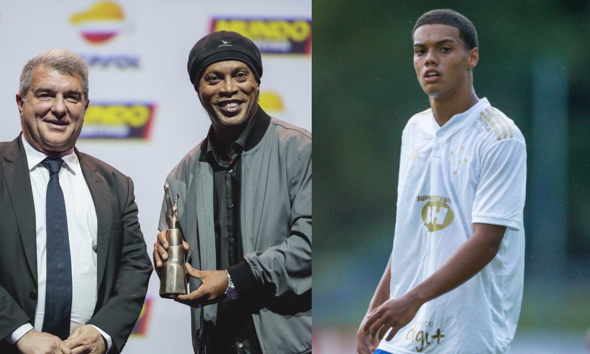 Ronaldinho y João Mendes de Assis Moreira. Foto: Getty Images/Xavi Torrent//Instagram _mendesjoao_