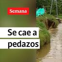 Derrumbe de carretera en Santa Lucía Atlántico