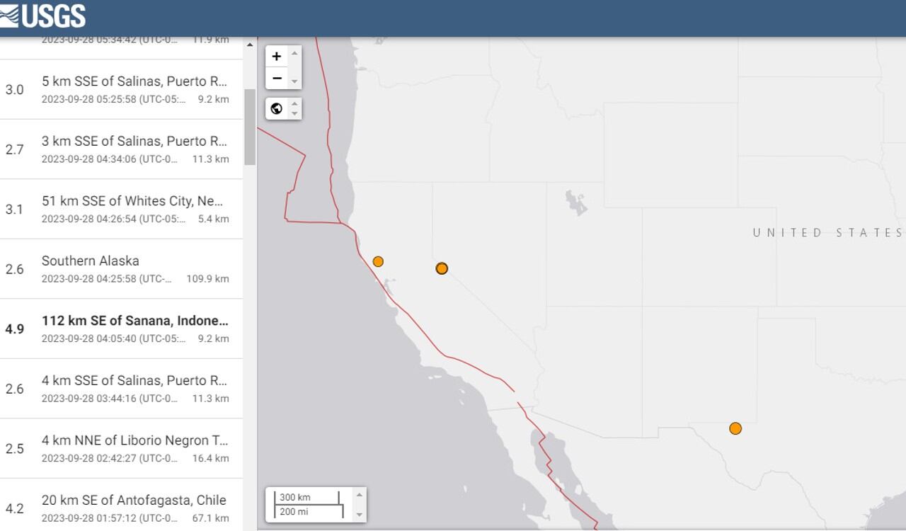 Así reportó el Servicio Geolólogico de Estados Unidos el sismo del jueves 28 de septiembre