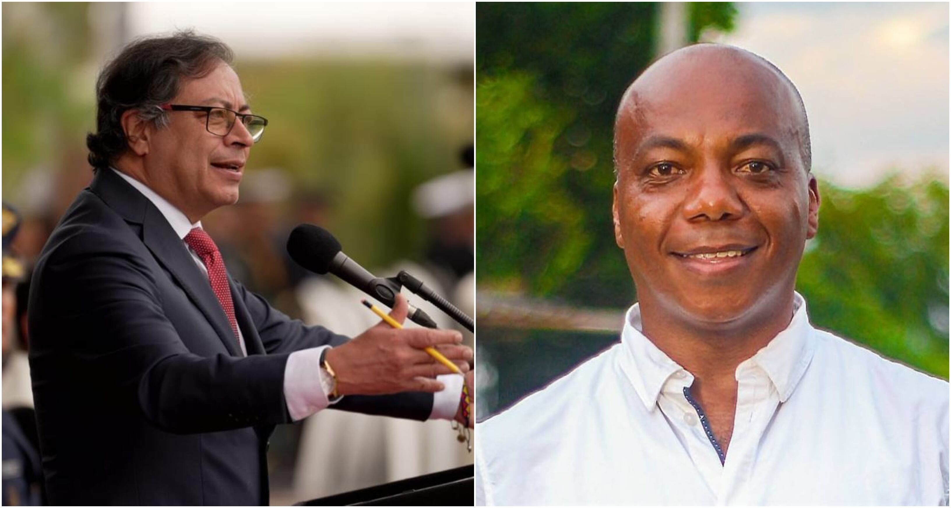 Presidente Gustavo Petro y el alcalde de Guachené Elmer Abonía Rodríguez