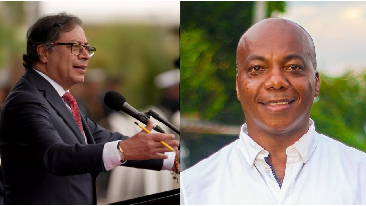 Presidente Gustavo Petro y el alcalde de Guachené Elmer Abonía Rodríguez