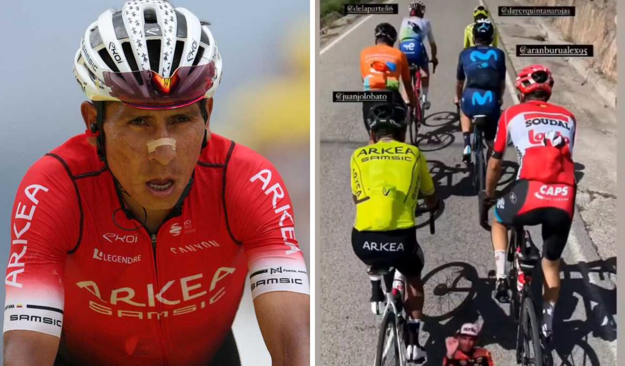 Nairo Quintana se juntó con colegas y su hermano, Dayer para tener fuerte entrenamiento.