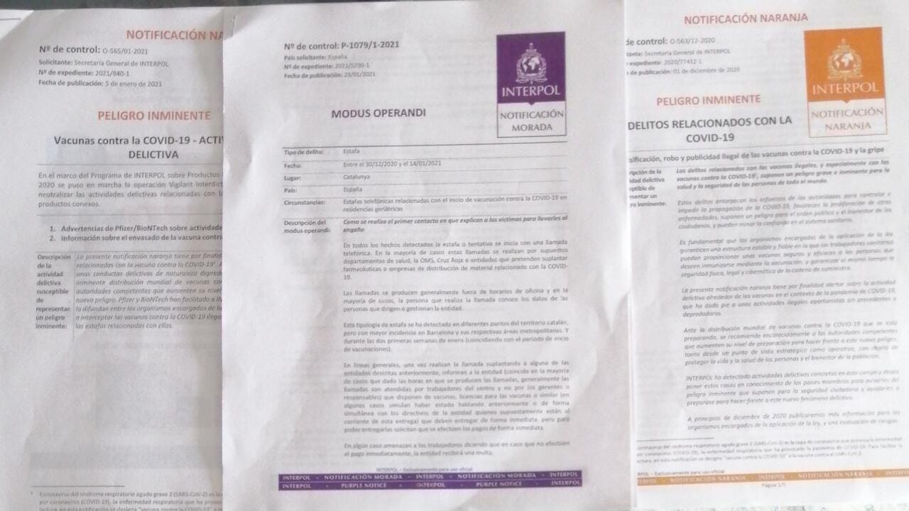 Dosier interpol vacunas covid 19