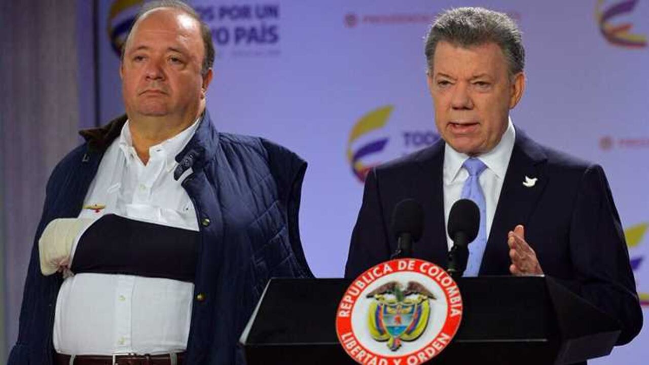 Ministro de defensa, Luis Carlos Villegas, y Juan Manuel Santos