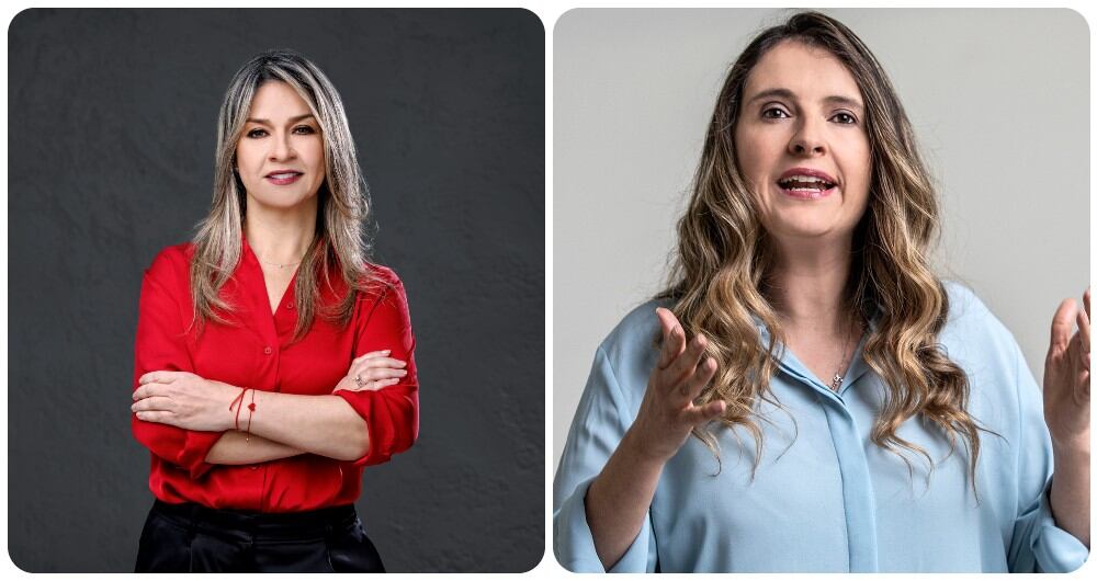 Vicky Dávila y la precandidata presidencial Paloma Valencia.