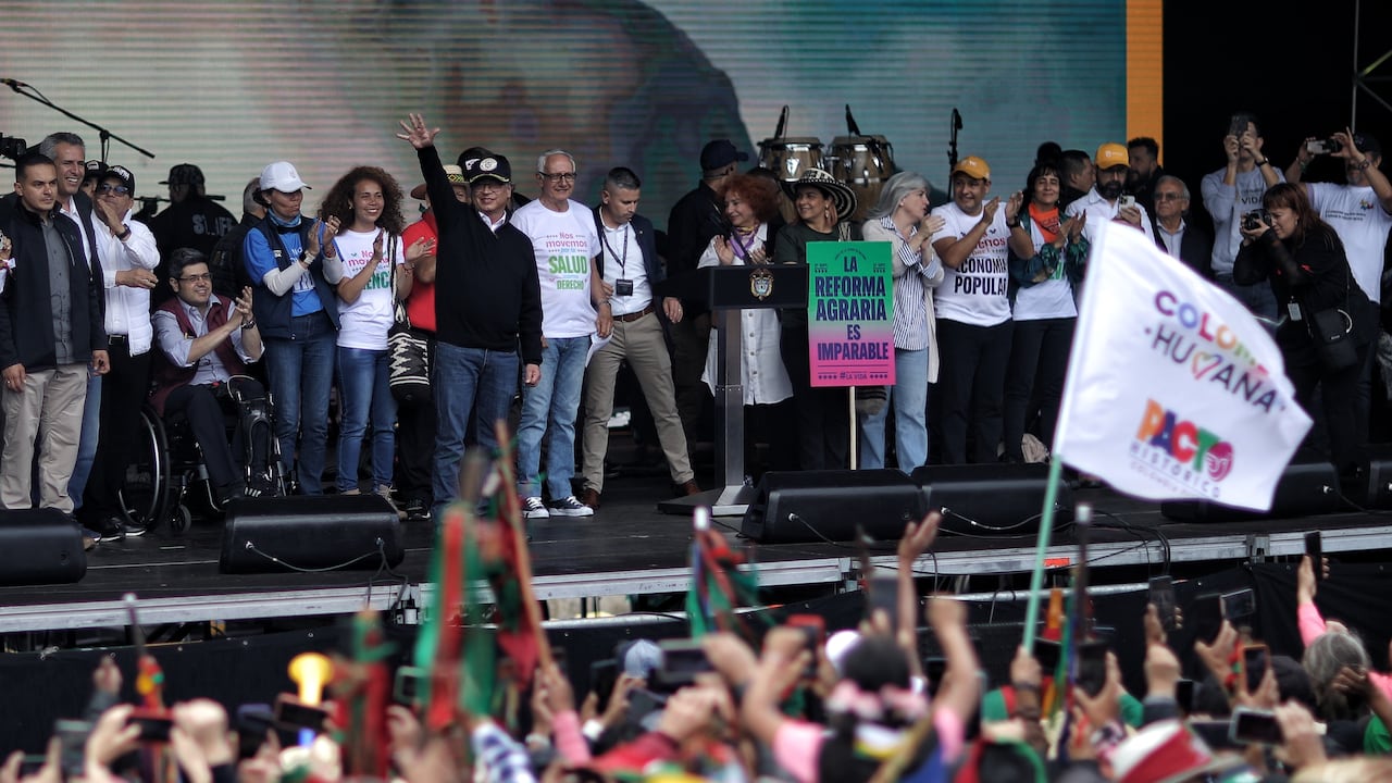 Presidente Gustavo Petro en la Plaza de Bolívar.