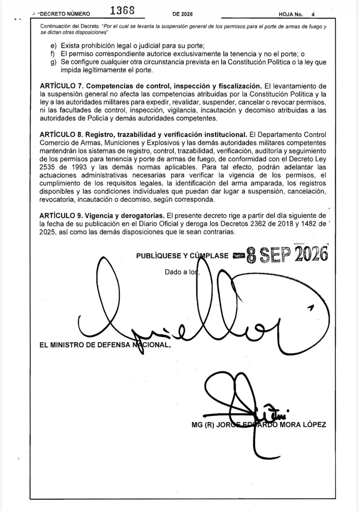 Decreto porte de armas