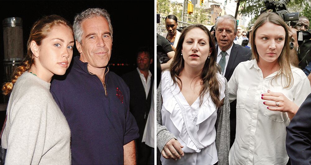 Siempre estaba rodeado de jóvenes bellas y quería procrear muchos hijos para “mejorar la raza humana”. A la derecha, dos de las víctimas que hablan en el libro: Michelle Licata y Courtney Wild.  