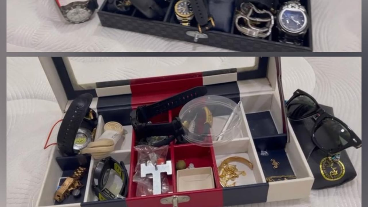 Los costosos relojes y cadenas de oro de alias Cucho, un cabecilla, según la Policía, del cartel del Norte del Valle.